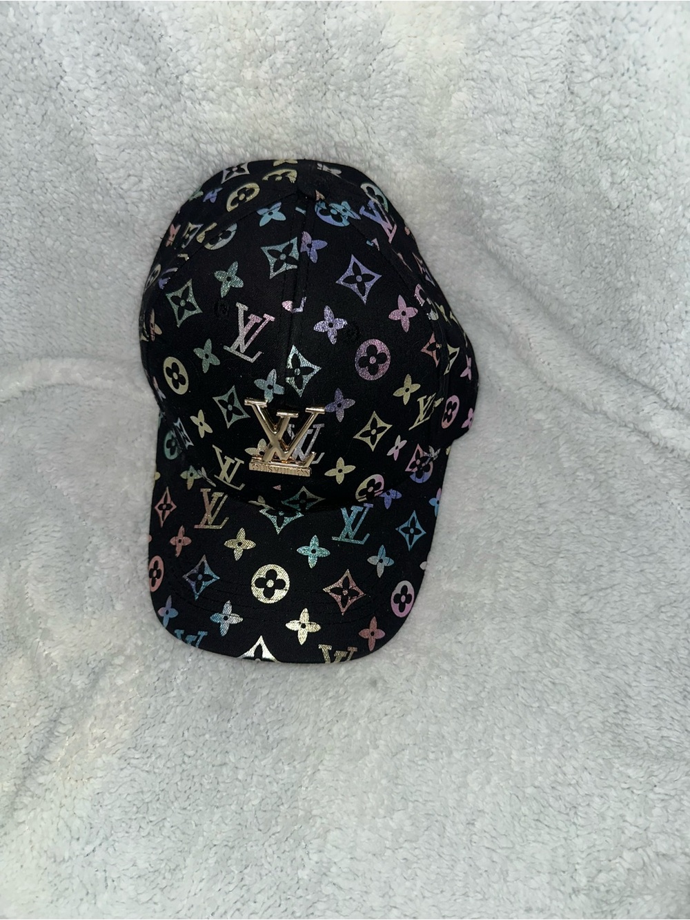 Black Monogram Multicolor Baseball Cap. Unbranded. New